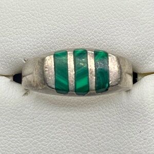 Vintage Sterling Silver Malachite Ring